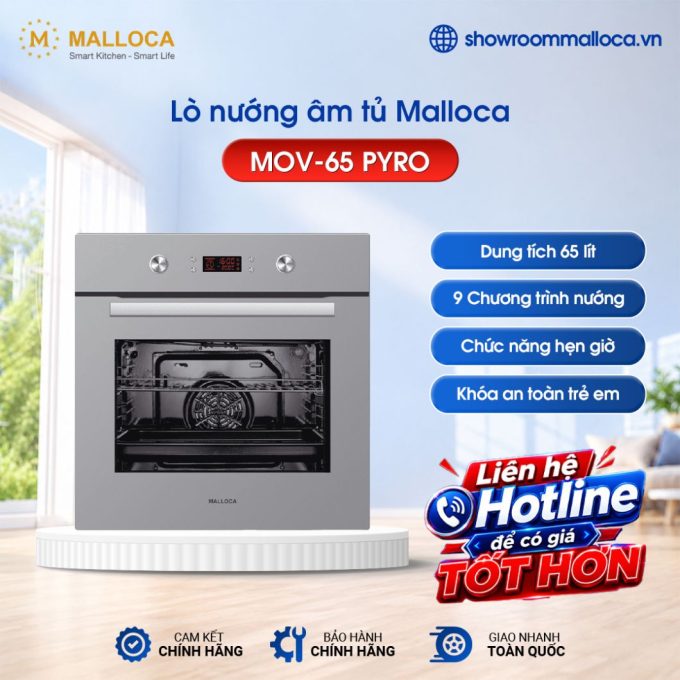 Lò nướng điện âm tủ 65L Malloca MOV-65 PYRO