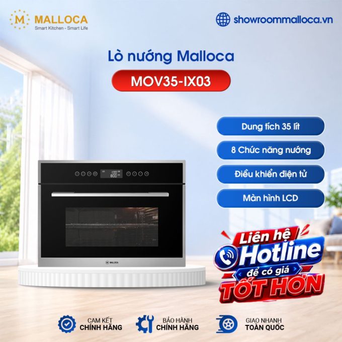 Lò nướng 8 chức năng Malloca MOV35-IX03 (ĐEN)