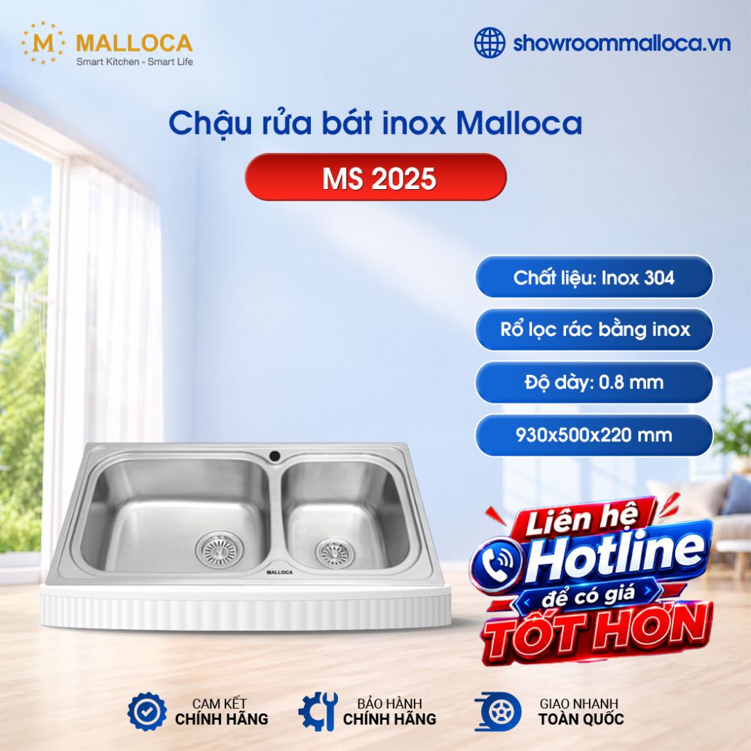 Chậu rửa chén Malloca MS 2025
