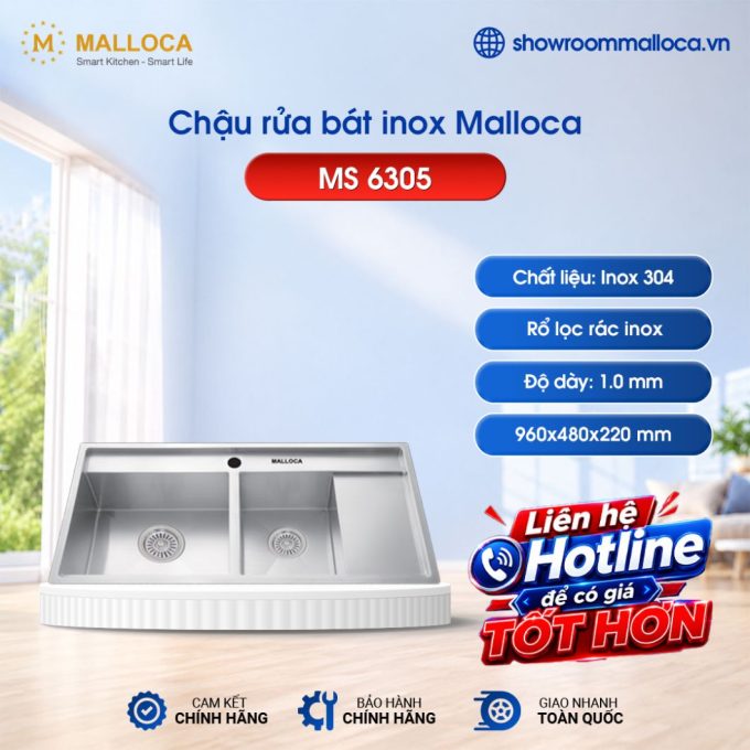 Chậu rửa chén Malloca MS 6305