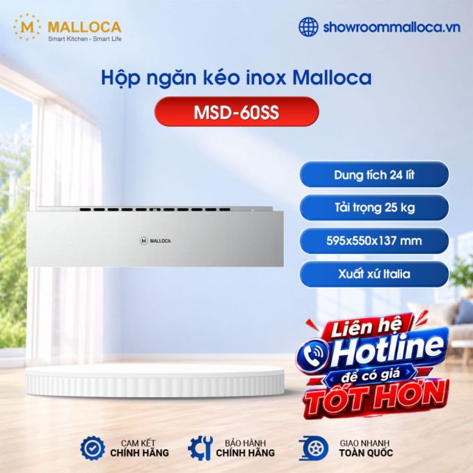 Hộp ngăn kéo inox Malloca MSD-60SS