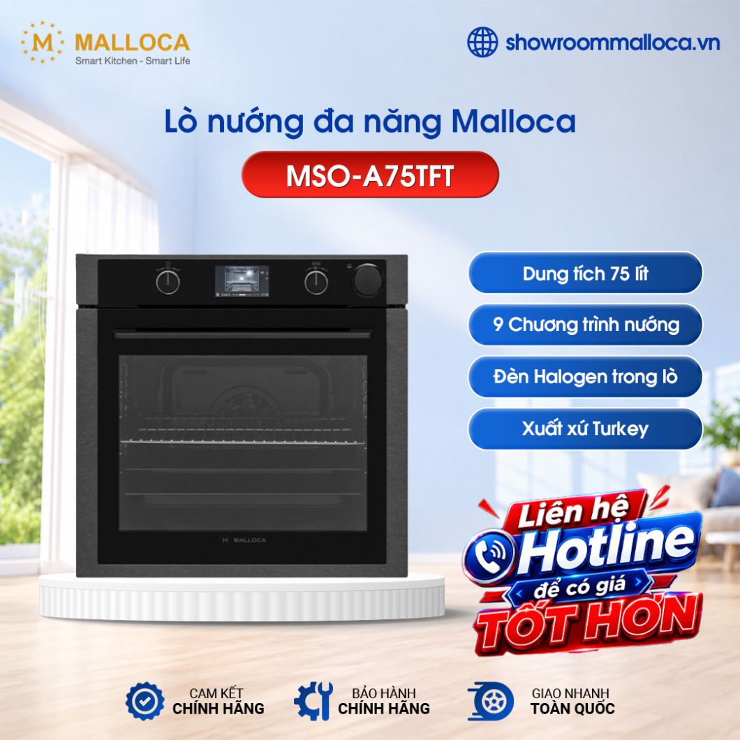 Lò nướng đa năng 75L Malloca MSO-A75TFT lắp âm