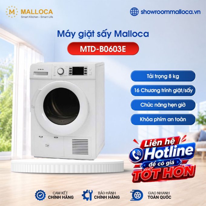 Máy giặt sấy Malloca MTD-B0603E