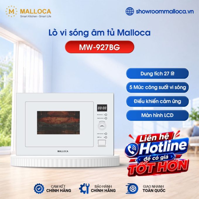 Lò vi sóng Malloca MW-927BG (trắng)