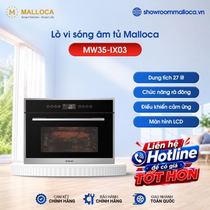 Lò vi sóng Malloca MW35-IX03 (kính đen)