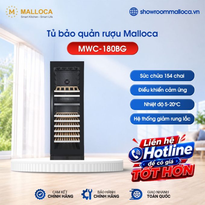Tủ bảo quản rượu Malloca MWC-180BG