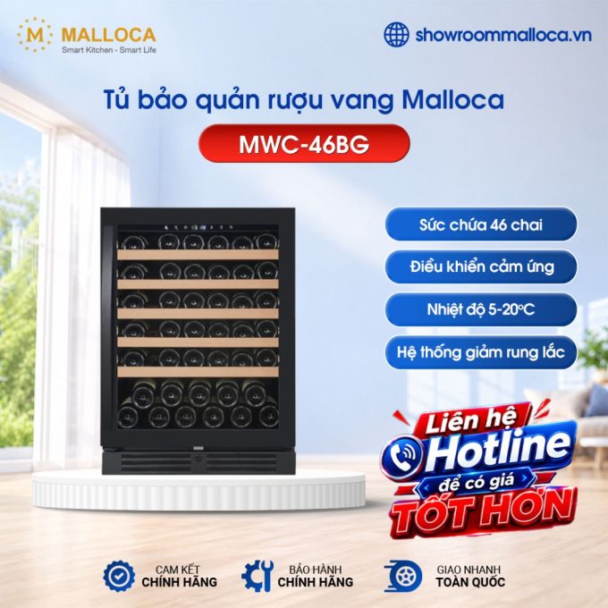 Tủ bảo quản rượu vang Malloca MWC-46BG