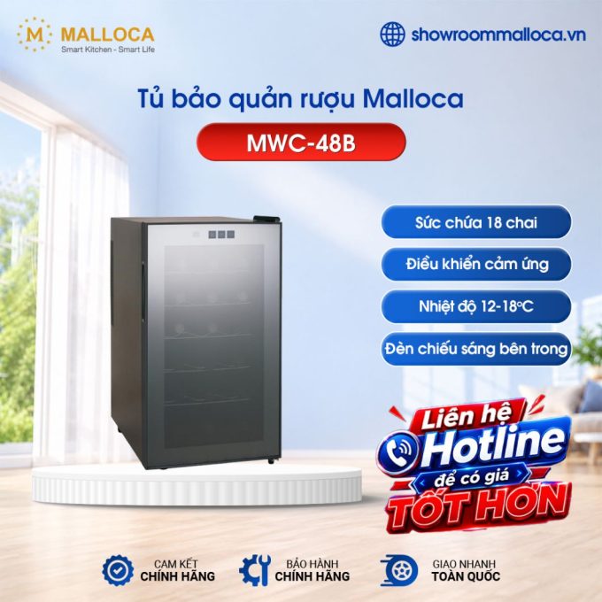 Tủ bảo quản rượu độc lập Malloca MWC-48B