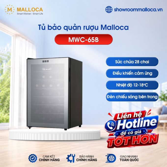 Tủ bảo quản rượu độc lập Malloca MWC-65B