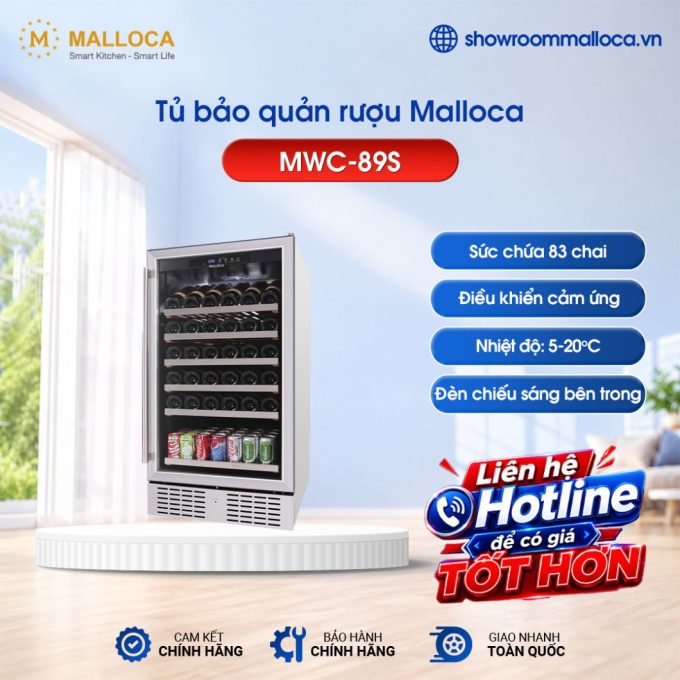 Tủ bảo quản rượu độc lập Malloca MWC-89S
