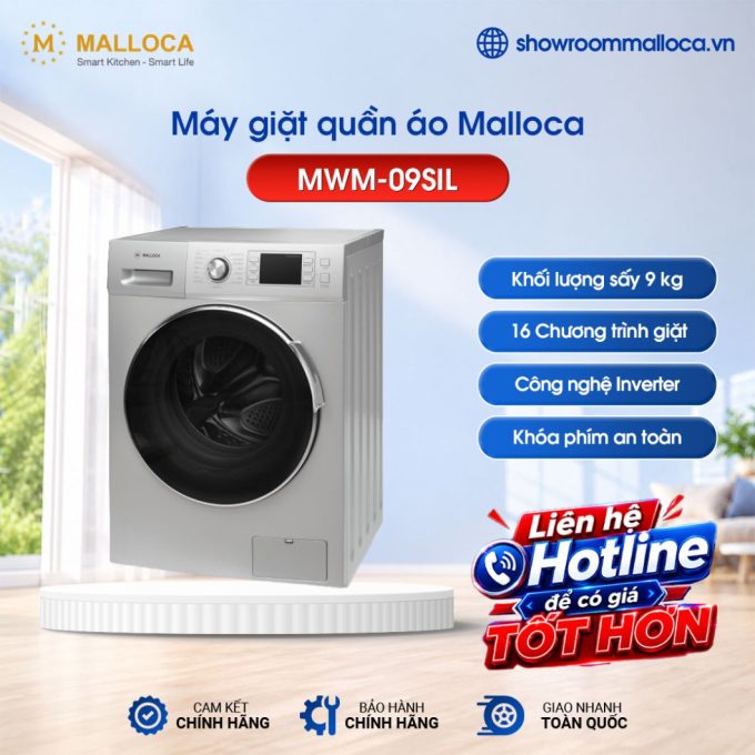 Máy giặt quần áo Malloca MWM-09SIL