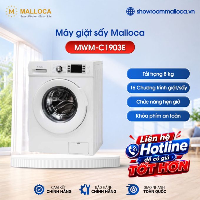 Máy giặt sấy Malloca MWM-C1903E