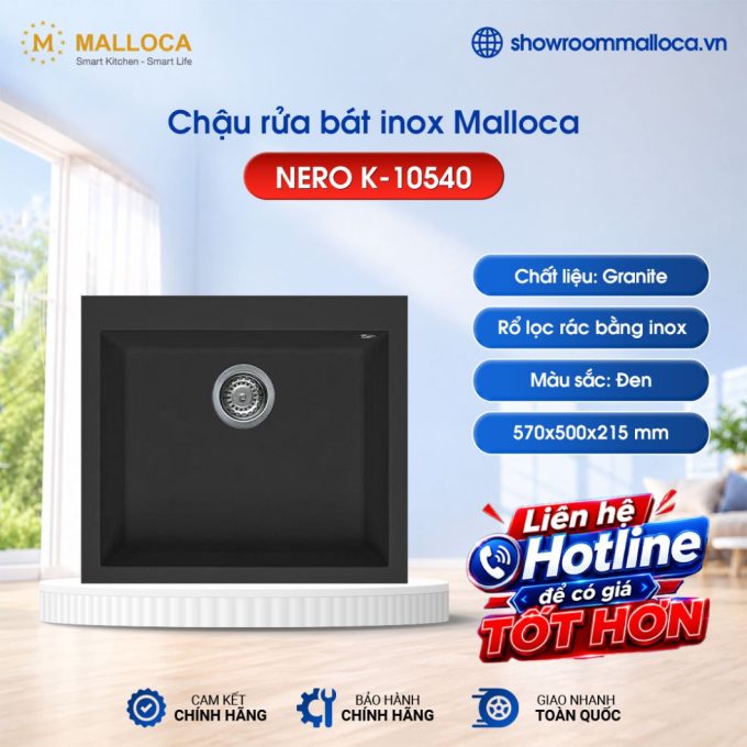 Chậu rửa bát Malloca NERO K-10540