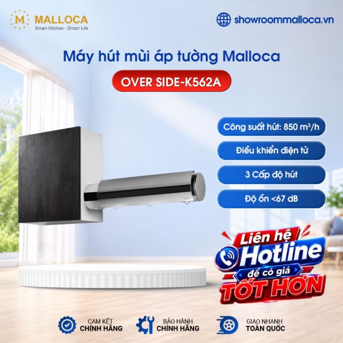 Máy hút mùi áp tường Malloca Luxury OVER SITE-K562A