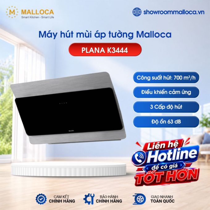 Máy hút mùi áp tường Malloca Plana K3444