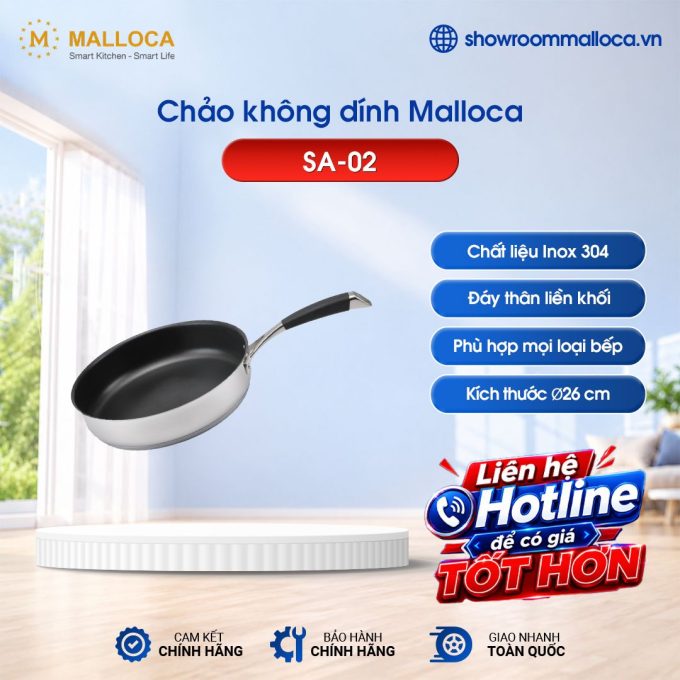 Chảo inox Malloca SA-02