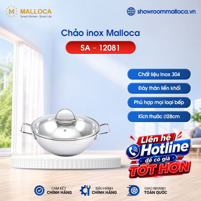 Chảo inox Malloca SA - 12081