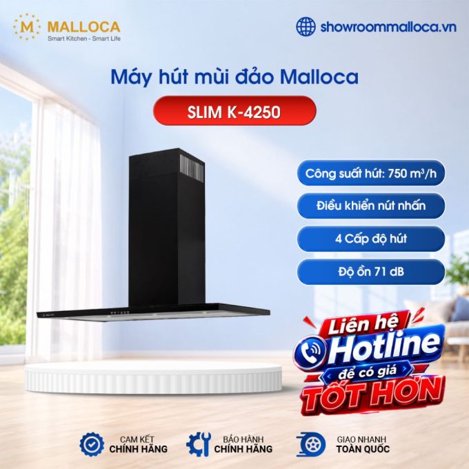 Máy hút mùi đảo Malloca SLIM K-4250
