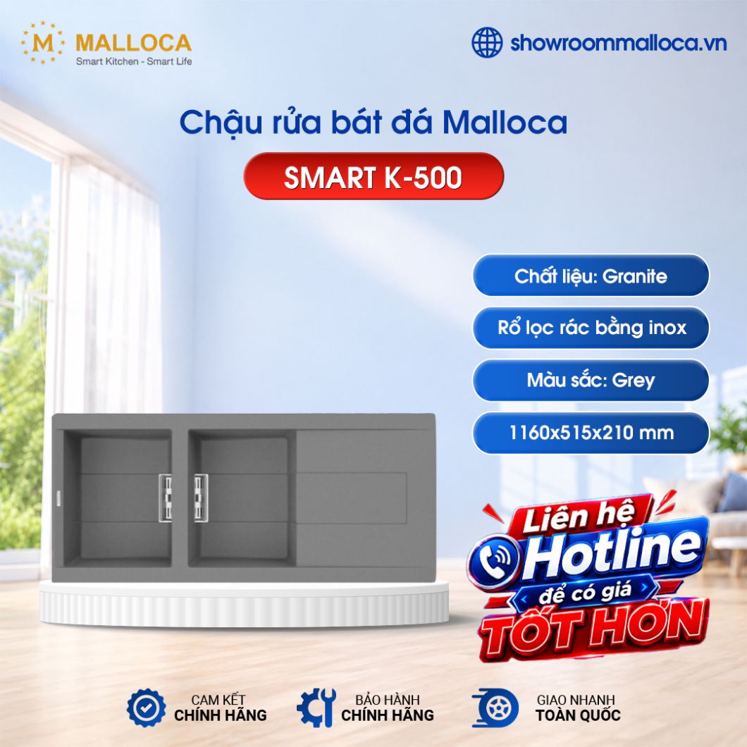 Chậu rửa bát Malloca SMART K-500