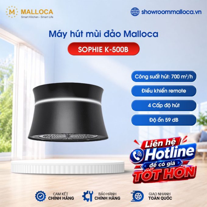 Máy hút mùi đảo Malloca SOPHIE K-500B