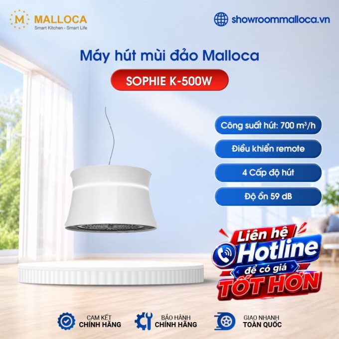 Máy hút mùi đảo Malloca SOPHIE K-500W