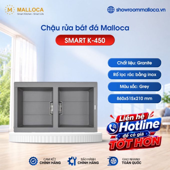 Chậu rửa bát Malloca Smart K-450