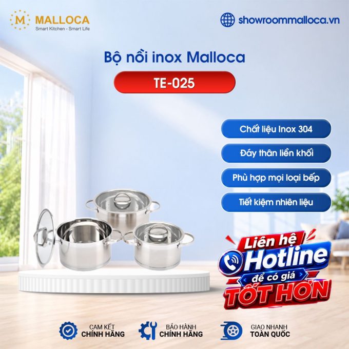 Bộ nồi inox Malloca TE-025