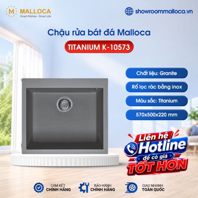 Chậu rửa bát Malloca TITANIUM K-10573
