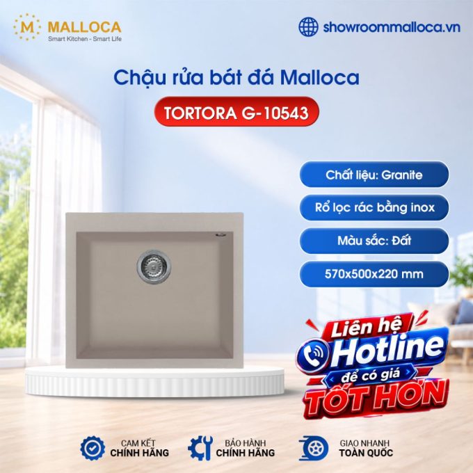 Chậu đá Malloca Tortora G-10543 / Màu đất