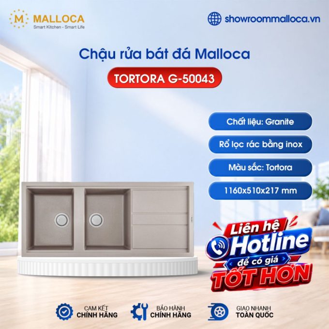 Chậu đá Malloca Tortora G-50043 / Màu đất