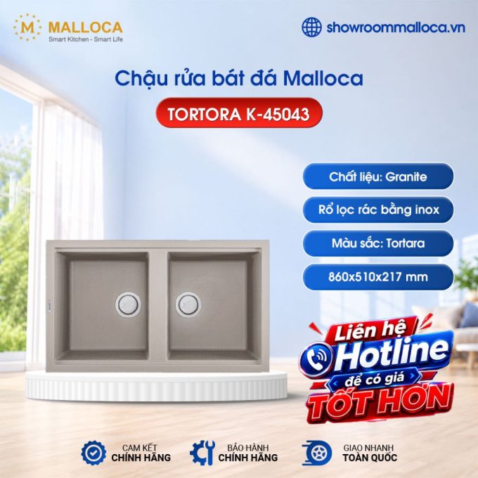 Chậu rửa bát Malloca TORTORA K-45043