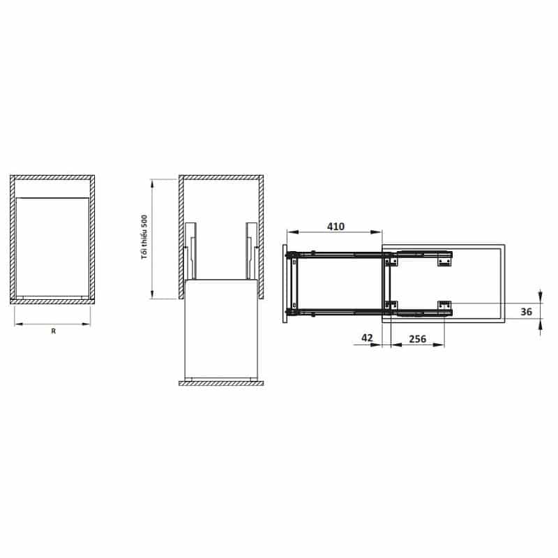 Kích thước của Bộ rổ dao thớt, chai lọ Sonata Hafele 549.20.013 Inox 304 Kích thước của Bộ rổ dao thớt, chai lọ Sonata Hafele 549.20.013 Inox 304