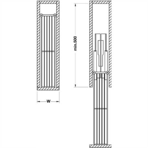Bộ rổ kéo Hafele 549.34.022 cho tủ hẹp 150mm 3 Kích thước của Bộ rổ kéo Hafele 549.34.022 cho tủ hẹp 150mm