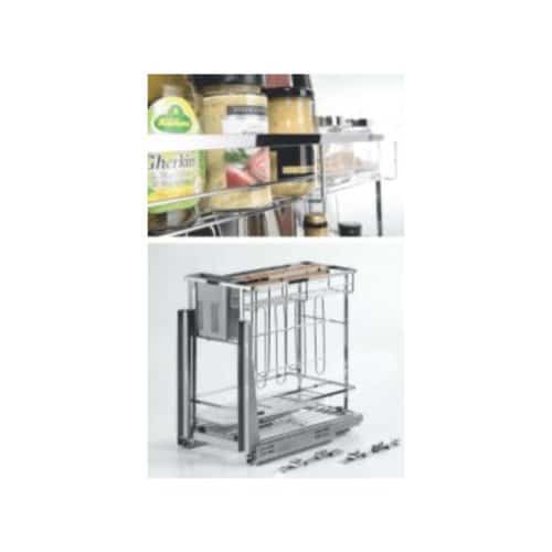 Giá dao thớt chai lọ inox 201, nan dẹt Faster MF300SD