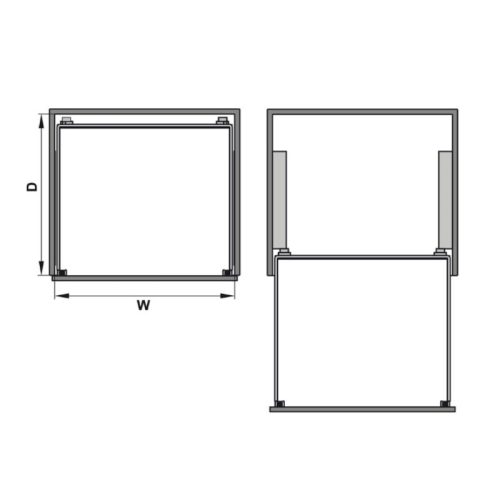 Rổ kéo phía trước 600 mm Hafele 540.24.507 3 Kích thước của rổ kéo phía trước 600 mm Hafele 540.24.507