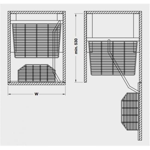 Phụ kiện tủ 6 tầng Milan Series-Hafele 549.91.143 3 Kích thước của Phụ kiện tủ 6 tầng Milan Series-Hafele 549.91.143