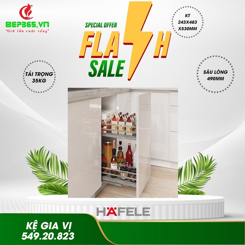 Bộ rổ gia vị Hafele Omero 549.20.823 300mm Bộ rổ gia vị Hafele Omero 549.20.823 300mm