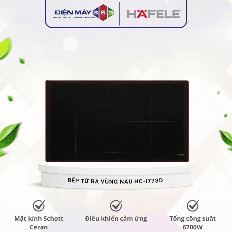 Bếp từ 3 vùng nấu Hafele HC-I773D 536.01.905 3 Bếp từ 3 vùng nấu Hafele HC-I773D 536.01.905