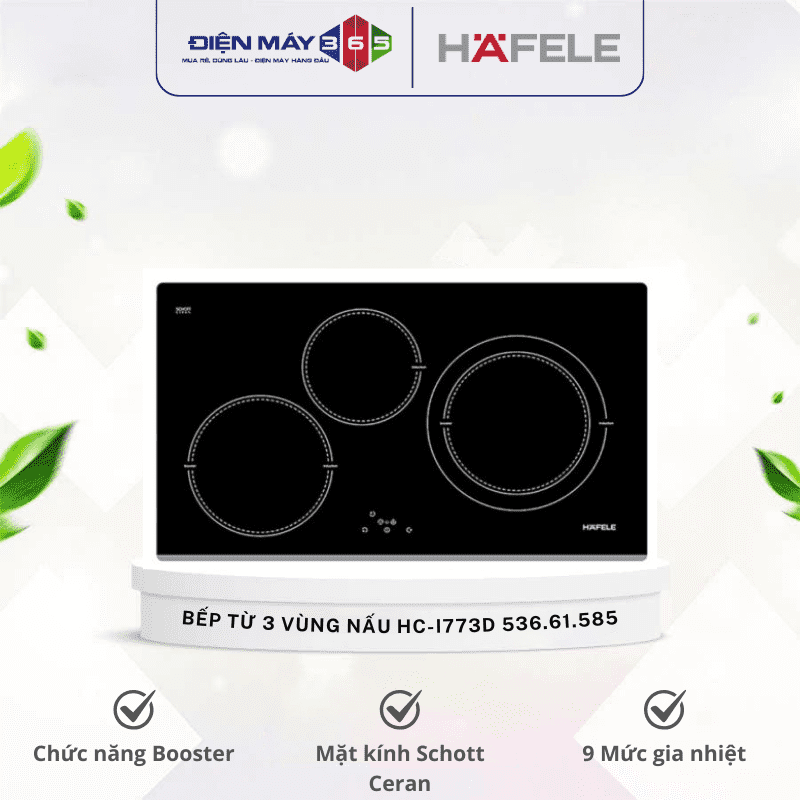 Bếp từ 3 vùng nấu Hafele HC-I773D 536.61.585 3 Bếp từ 3 vùng nấu Hafele HC-I773D 536.61.585