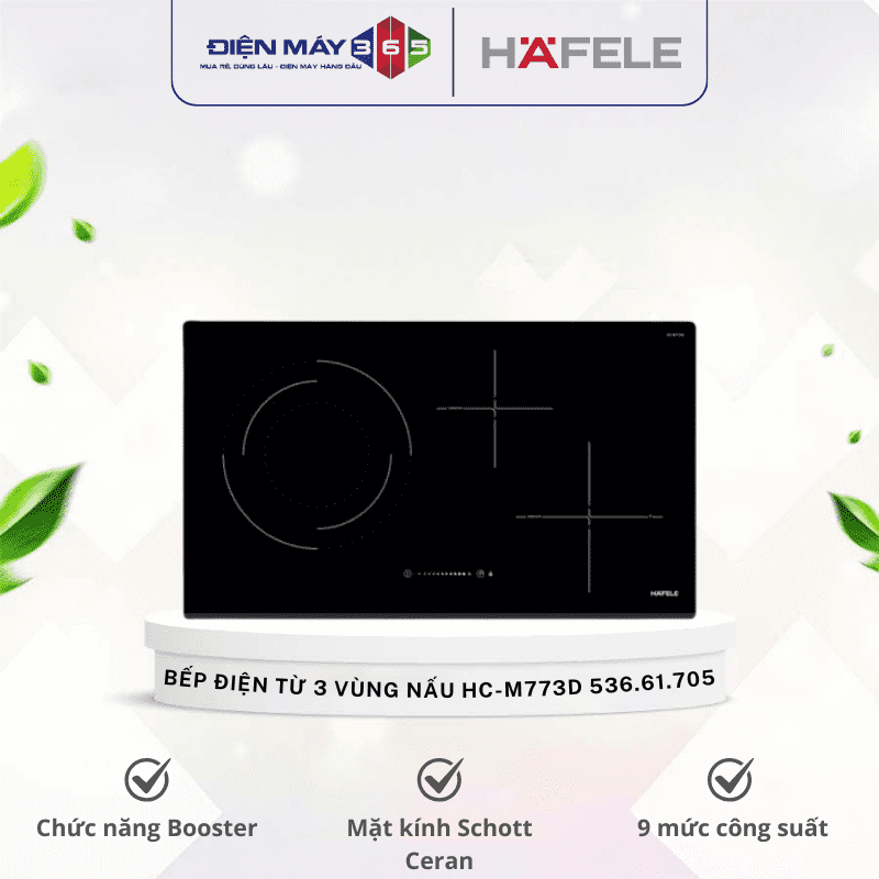 Bếp điện từ 3 vùng nấu Hafele HC-M773D 536.61.705 3 Bếp điện từ 3 vùng nấu Hafele HC-M773D 536.61.705