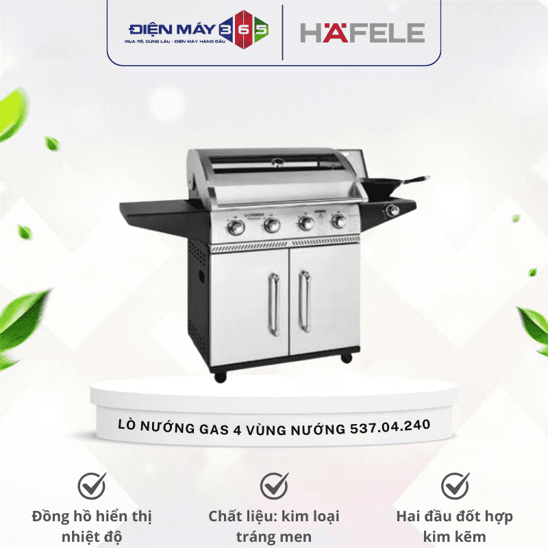 Lò nướng gas 4 vùng nướng Hafele 537.04.240 3 Lò nướng gas 4 vùng nướng Hafele 537.04.240