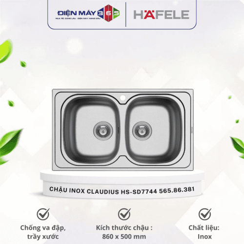 Chậu inox Hafele CLAUDIUS HS-SD7744 565.86.381 (Ngừng sản xuất)