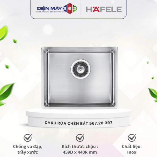 Chậu rửa chén bát inox Hafele VALERIAN HS-SS5944 567.20.397