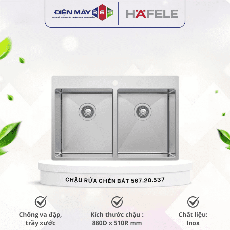 Chậu rửa chén bát Hafele VALERIAN HS-SD8851 567.20.537 3 Chậu rửa chén bát Hafele VALERIAN HS-SD8851 567.20.537