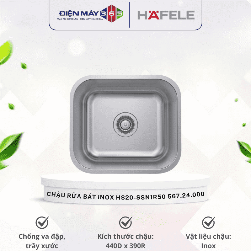 Chậu rửa bát inox Hafele HS20-SSN1R50 567.24.000 3 Chậu rửa bát inox Hafele HS20-SSN1R50 567.24.000