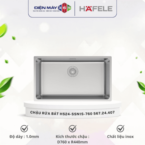 Chậu rửa bát Hafele HS24-SSN1S-760 567.24.407