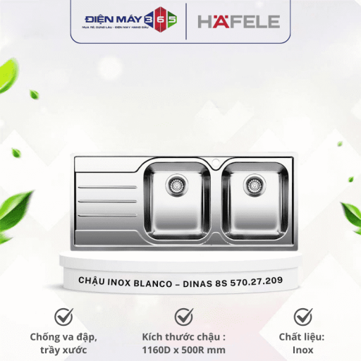 Chậu inox Hafele Blanco - Dinas 8S 570.27.209 4 570 optimized.27.209