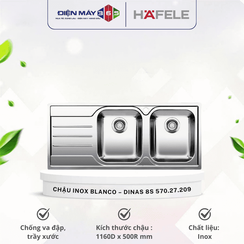 Chậu inox Hafele Blanco - Dinas 8S 570.27.209 3 Chậu inox Hafele Blanco - Dinas 8S 570.27.209