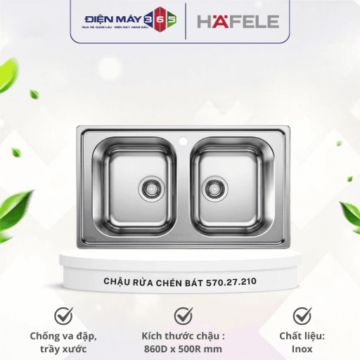 Chậu rửa chén bát inox Hafele Blanco - DINAS 8 570.27.210 4 570 optimized.27.210