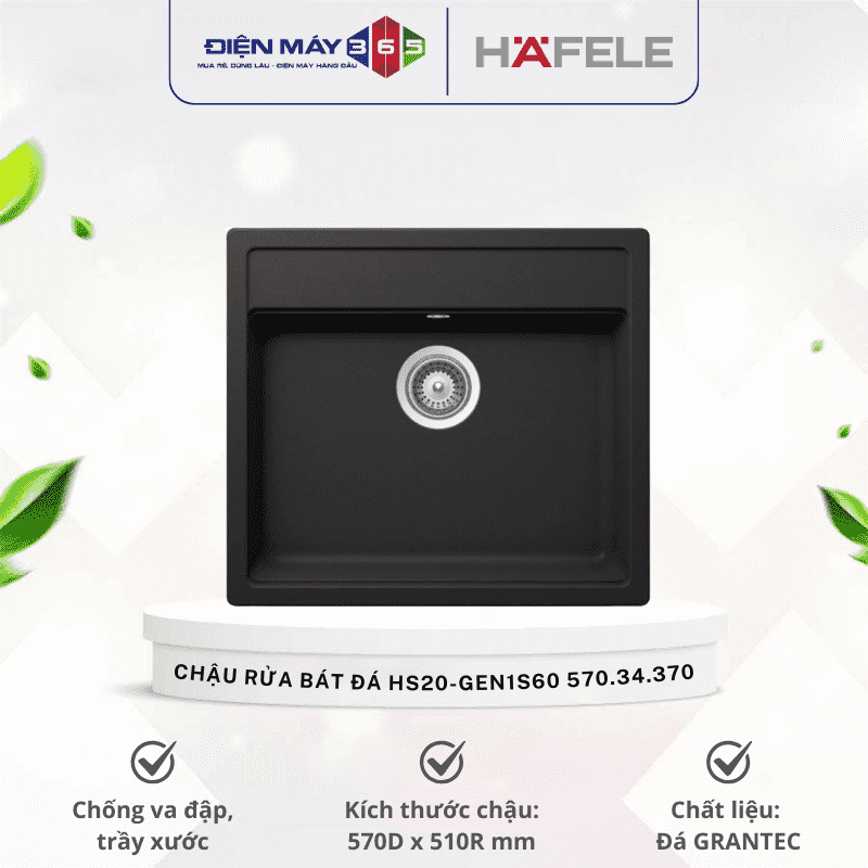 Chậu rửa bát đá Hafele HS20-GEN1S60 570.34.370 3 Chậu rửa bát đá Hafele HS20-GEN1S60 570.34.370